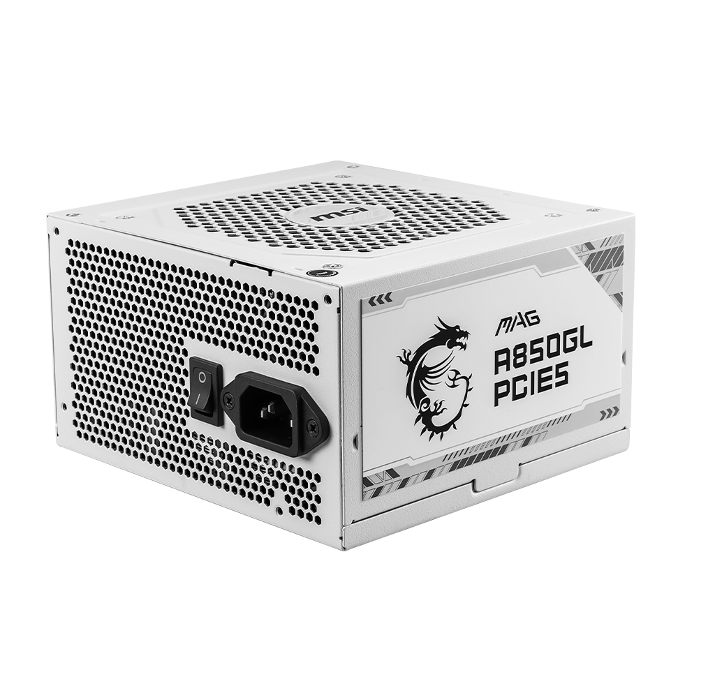 FUENTE DE PODER MSI MAG A850GL PCIE5 WHITE 850W 80 PLUS Gold, Full modular