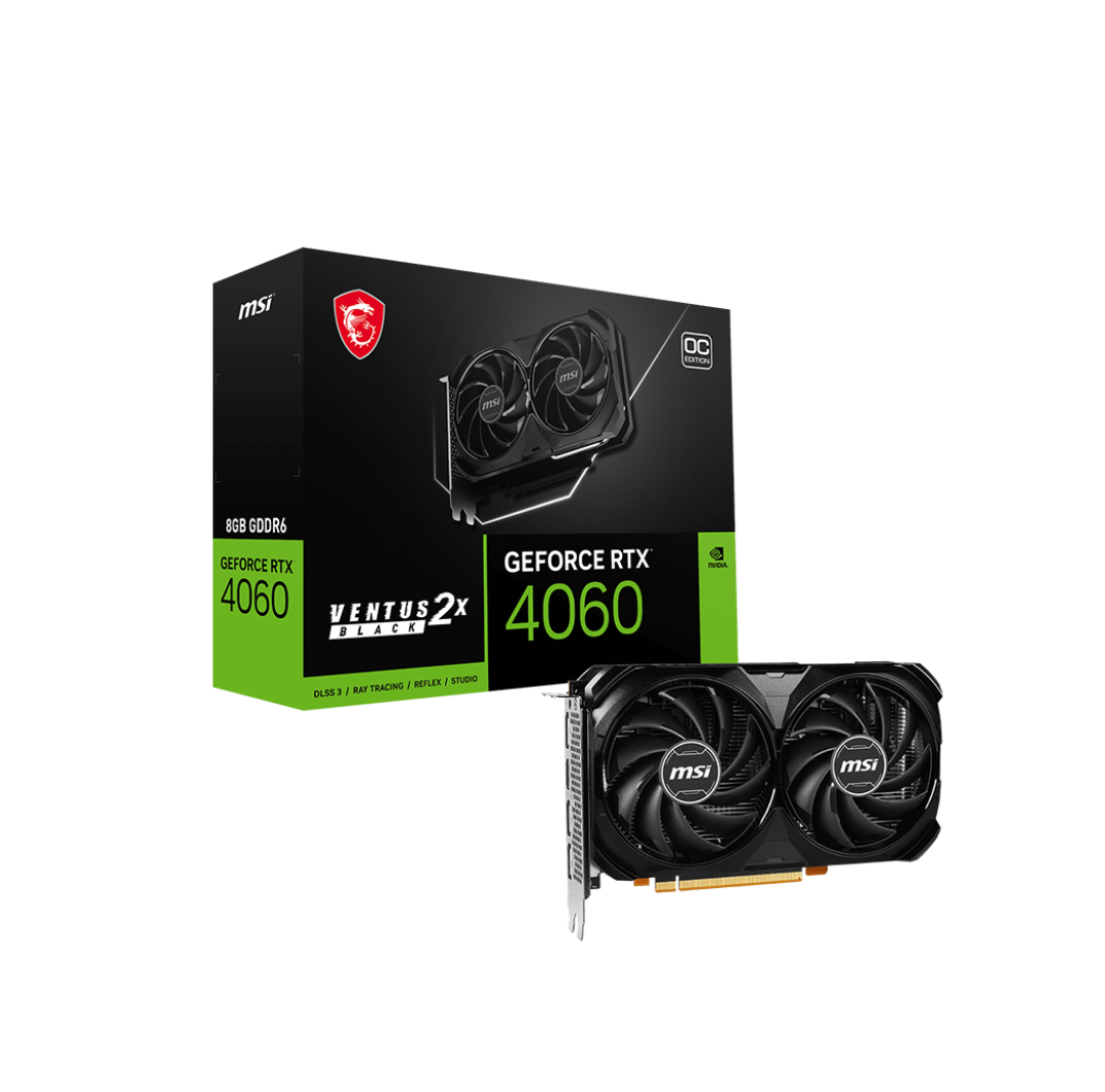 Tarjeta de video MSI GeForce RTX 4060 VENTUS 2X BLACK 8G OC, 8GB GDDR6