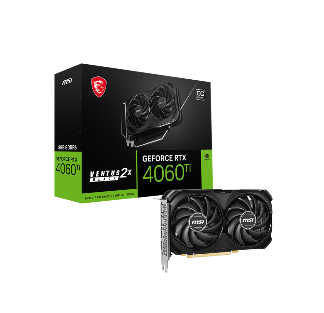 Tarjeta de video MSI GeForce RTX 4060 Ti VENTUS 2X BLACK 8G, 8GB GDDR6