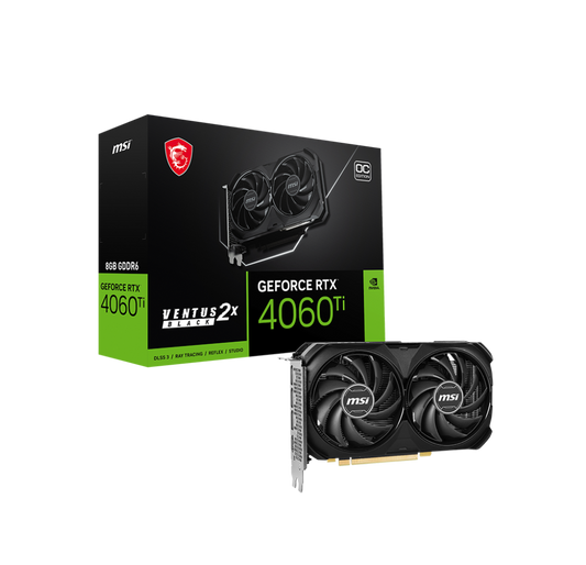 Tarjeta de video MSI GeForce RTX 4060 Ti VENTUS 2X BLACK 8G, 8GB GDDR6