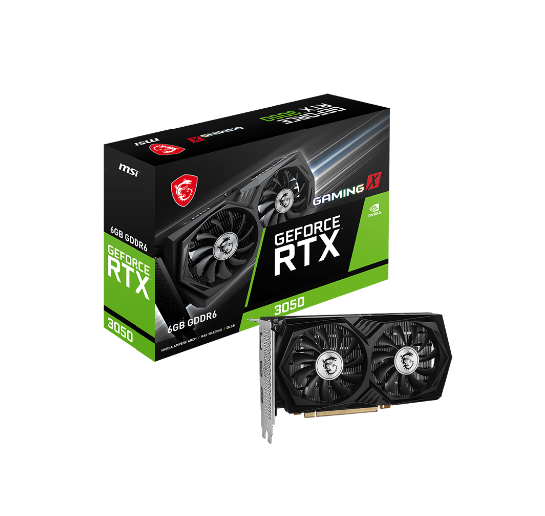 Tarjeta de video MSI GeForce RTX 3050 GAMING X 6G, 6GB GDDR6