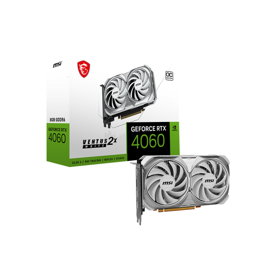 Tarjeta de video MSI Ventus 2X WHITE GeForce RTX 4060 8GB