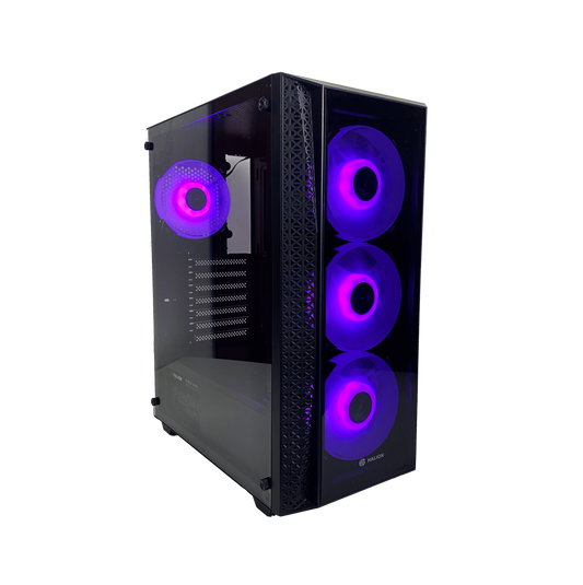 CASE GAMER HALION TORNADO E06 NEGRO 4 FAN RGB C/FUENTE REAL 600W