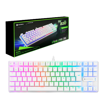 Teclado mecanico Antryx MK830 WHITE TKL SWITCH RED