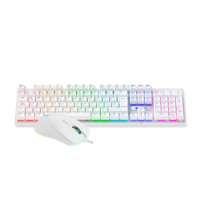 Kit Antryx GC-3100 Teclado mecanico + Mouse RGB WHITE