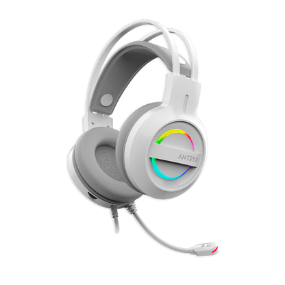 Auriculares Antryx IRIS-W GRIS, 7.1 VIRTUAL SURROUND, USB, RAINBOW