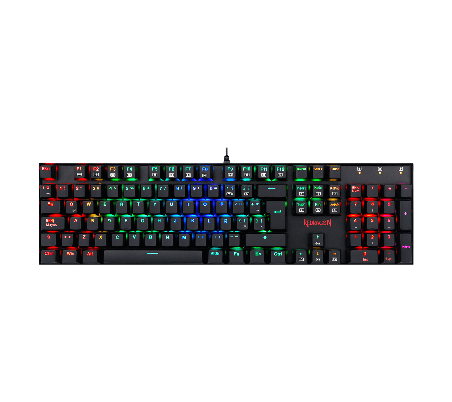 TECLADO MECANICO REDRAGON K551RGB MITRA black, Spanish