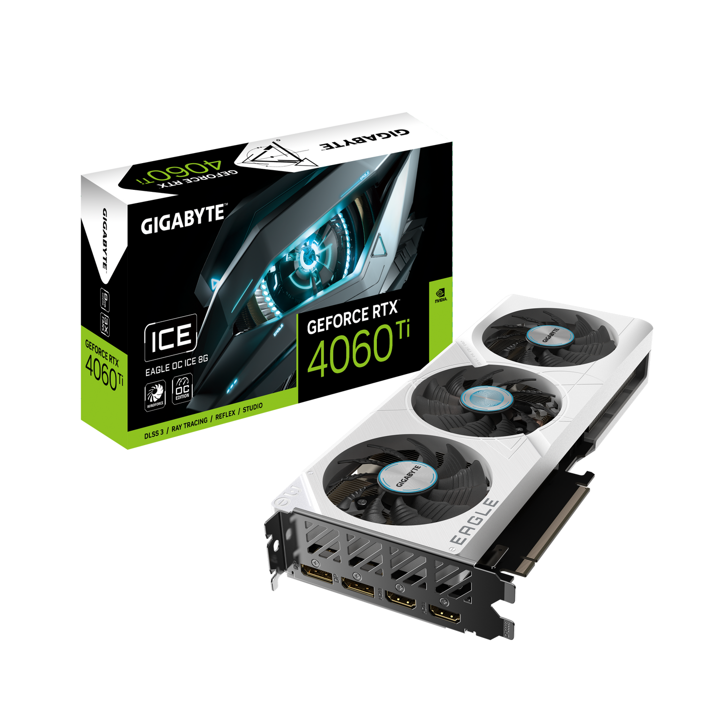 Tarjeta de video Gigabyte GeForce RTX 4060 Ti EAGLE OC ICE 8GB GDDR6