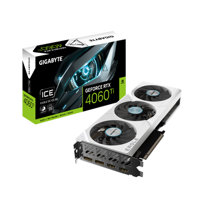 Tarjeta de video Gigabyte GeForce RTX 4060 Ti EAGLE OC ICE 8GB GDDR6