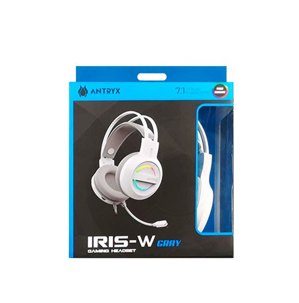 Auriculares Antryx IRIS-W GRIS, 7.1 VIRTUAL SURROUND, USB, RAINBOW