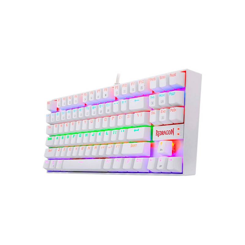 TECLADO MECANICO REDRAGON KUMARA Rainbow, Spanish K552W-KR-SP WHITE