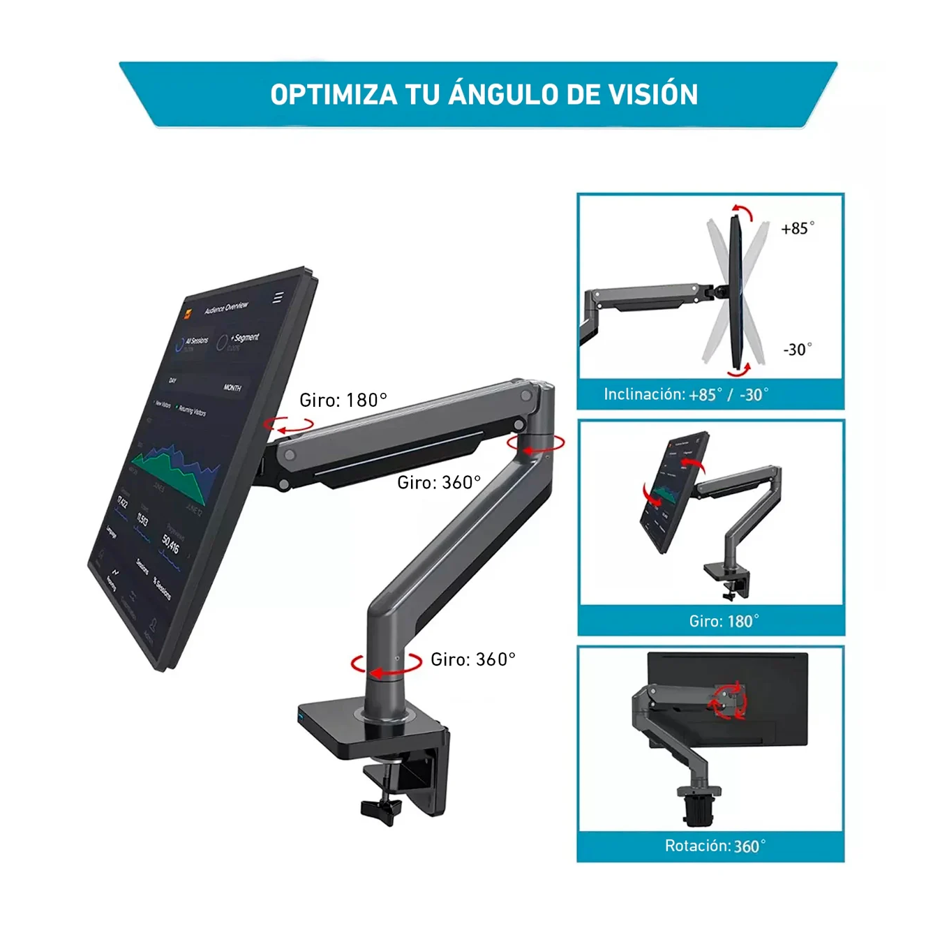 Brazo soporte TEROS TE-7113 para monitor de 22" a 35"