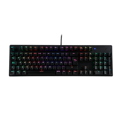 TECLADO MECANICO TE-4152 MULTIMEDIA RGB, 105 TECLAS, USB.