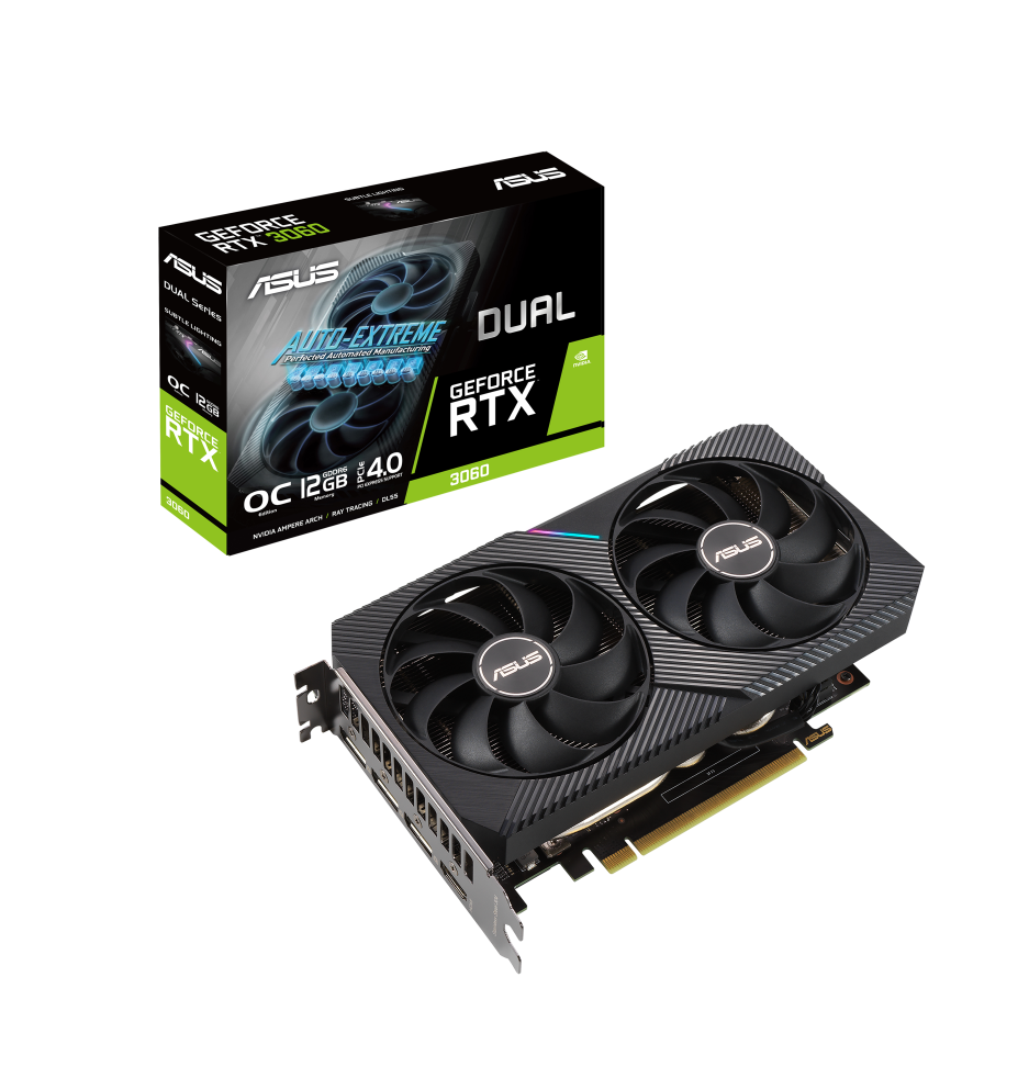 Tarjeta de video ASUS Dual GeForce RTX 3060 V2 OC Edition, 12GB GDDR6